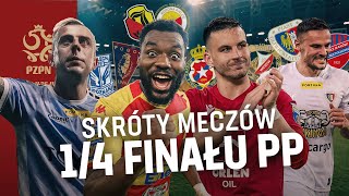 ĆWIERĆFINAŁOWE THRILLERY I TRZY SZALONE DOGRYWKI  Skróty meczów 14 finału Fortuna PUCHARU POLSKI [upl. by Rovaert703]