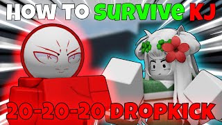 How To Survive KJs 202020 Dropkick in The Strongest Battlegrounds With EVERY Character [upl. by Ecadnac280]