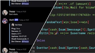 Create an advance bot stats code in discord bot desiner  BDFD tutorial [upl. by Lorimer286]