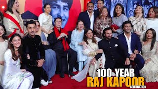 Raj Kapoors 100 Glorious Years Celebration  RanbirAliaKareenaSaifRandhir Kapoor Karishma [upl. by Negriv654]