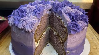 UBE Cake Rebake bc the original recording froze i felt it was important to show the cake process [upl. by Mulry]