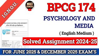 bpcg 174 solved assignment 202425  Psychology and Media  bpcg174assignment bpcg174ignou [upl. by Mirilla]