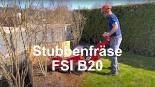 Wurzelstockfräsen mit Stubbenfräse FSI B20 in Neumarkt [upl. by Chaddy833]