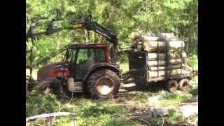 VALTRA GUERRA  GRÚA FORESTAL DE TRACTOR 57T  TRACTOR CRANE  TRAKTORKRAN [upl. by Uzzial296]