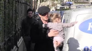 Doting Dad David Beckham Catches Up With Daughter Harper  Splash News  Splash News TV [upl. by Robbi2]