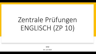 Alle Informationen zur ZP10  Englisch 20242025  Abschlussprüfungen Englisch NRW [upl. by Dyann774]