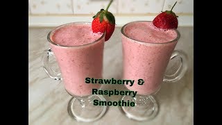 Strawberry Smoothie  Strawberry and Raspberry Smoothie  Smoothi recipe  Healthy Recipe [upl. by Abernathy]