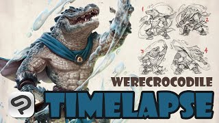 TIMELAPSE PROCESS 25 🎨 ◆ Werecrocodile Kineticist [upl. by Dulcia498]