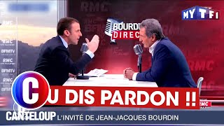 Emmanuel Macron met JeanJacques Bourdin KO  Cest Canteloup du 7 novembre 2017 [upl. by Eolanda858]