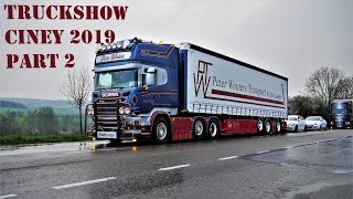 Truckshow Ciney 2019  trucks are leaving with loud pipes in 4K Part 2 [upl. by Yonit557]