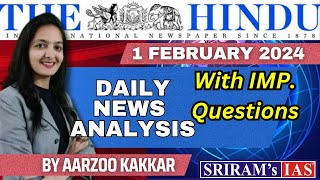 1 February 2024  The Hindu Analysis  1 February Current Affairs  Current Affairs Today [upl. by Nednal263]