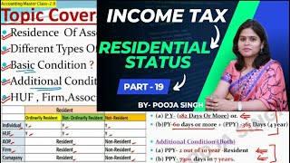 Residential Status  Income Tax  202223  Accounting Masterclass  Part 19  BBA  BCom [upl. by Ahsilahs267]