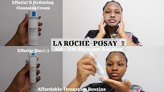 AntiBlemish Skincare Routine 🧖🏾‍♀️ La RochePosay Hydrating Cleansing Cream amp Effaclar Duo  2021 [upl. by Aiym]