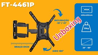 Unboxing do suporte móvel para TV fixatek ft4461p [upl. by Fidelas]