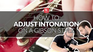 How To Adjust Intonation On A Gibson  Guitar Maintenance Lesson [upl. by Tiffanle]