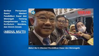 Kurikulum Merdeka dan Sistem Zonasi dihapus Berikut Pernyataan Menteri Abdul Muti [upl. by Chariot557]