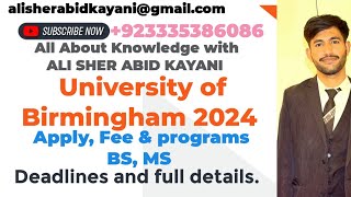 University of Birmingham 2024 September intake admission Full Detailsbirmingham university uk [upl. by Oralie343]