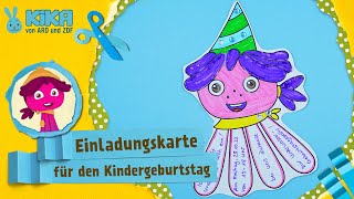 DIY Einladungskarte basteln  Basteln mit Kindern  Kindergeburtstag  Mehr auf kikaninchende [upl. by Demetria]