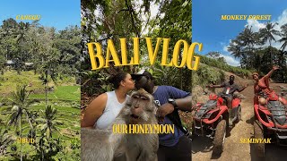 Bali Honeymoon Vlog  Canggu Monkey Forest in Ubud Seminyak Rice Terraces [upl. by Simonetta382]