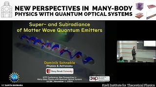 Super and subradiant dynamics of matterwave quantum emitters ▸ Dominik Schneble Stony Brook [upl. by Obe]