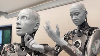 Watch Ameca the humanoid robot in its FIRST public demo [upl. by Namilus]