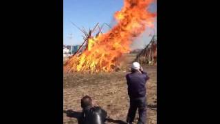 どんど焼き群馬県太田市にて [upl. by Tirb]