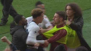 ARSENAL PLAYER LICHTSTEINER GETS ANGRY AT ERIC DIER CELEBRATION ARSENAL VS TOTTENHAM 2122018 [upl. by Aney]