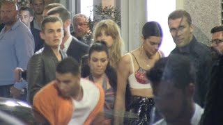 EXCLUSIVE  Kourtney Kardashian Younes Bendjima and Kendall Jenner at Michelangelo in Antibes [upl. by Necyrb20]