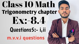 Trigonometry class 10 ex84 Q5 ka iii Trigonometry chapter 8 ex84 [upl. by Perni60]