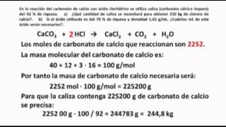 Problema de reacción química caliza y HCl [upl. by Gerg12]