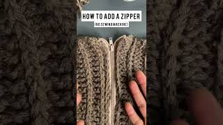 How to add a Zipper to Crochet NO SEWING MACHINE [upl. by Nav]