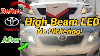 Toyota Corolla High Beam LED Lights Upgrade  Fix Flickering Issues and Illuminate the Road Ahead [upl. by Gavrilla990]