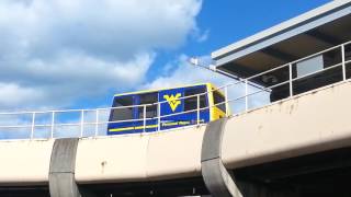 WVU PRT Departs Walnut Station in Downtown Morgantown [upl. by Ruyam]