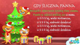 Gdy Śliczna Panna  Polskie Kolędy  tekst karaoke [upl. by Cherida814]