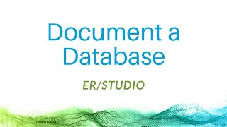 Documenting Databases with ERStudio Data Architect  IDERA [upl. by Odinevneib]