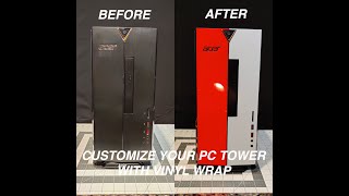 How To Vinyl Wrap A PC Tower  Make A Custom PC Skin with Vinyl Wrap [upl. by Rosecan]