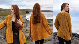 Crochet Cardigan Made From 2 Panels [upl. by Adis]