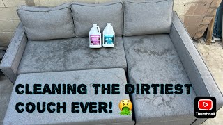 Cleaning the dirtiest Couch ever using Prochem products [upl. by Aitekram]