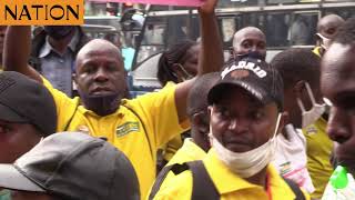 Tuskys employees hold demonstrations over delayed salaries [upl. by Kamal242]