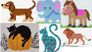 Cross stitch Animals Pattern  Dusutti Animal Designs  Ponto cruz [upl. by Bertero]