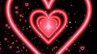 Heart Tunnel Videos ❤️Romantic Red Heart Background Neon Lights Heart Motion Background [upl. by Bussy524]