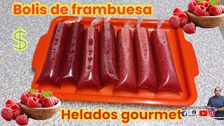 Saborines de frambuesa helados para negocio bolis súper facil para vender [upl. by Leeann]