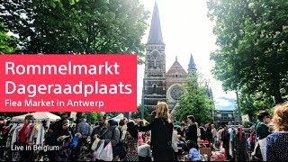 Rommelmarkt Dageraadplaats  Jumbo Sale Flea Market Antwerp Belgium [upl. by Gnauq]