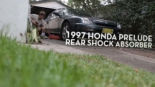 Replacing rear shock absorber on a 1997 Honda Prelude 5th Gen [upl. by Beal]