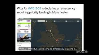 Wizz Air W61305 is declaring an emergency requiring priority landing in Manchester [upl. by Jochebed]