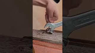 Wood board penetrating nail bending process Good tools and machinery can increase work efficiency [upl. by Anairda]