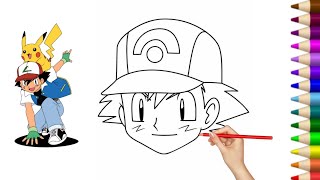 How to Draw Ash Ketchum From Pokémon [upl. by Kinghorn]