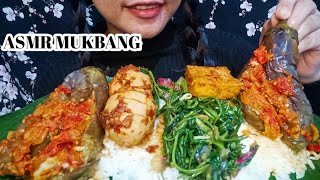 REAL MUKBANG TELUR BALADO PECAK TERONG KANGKUNG TAHU PLUS NASI  ASMR MUKBANG [upl. by Yecaj]