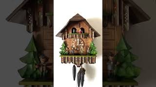 Oompah Band musical cuckoo clock made in West Germany 1986 Edelweiss amp Der Froliche Wanderer [upl. by Aleuqahs]