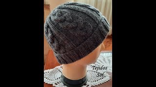 Gorra para hombre tejida en 2 agujas [upl. by Upton89]